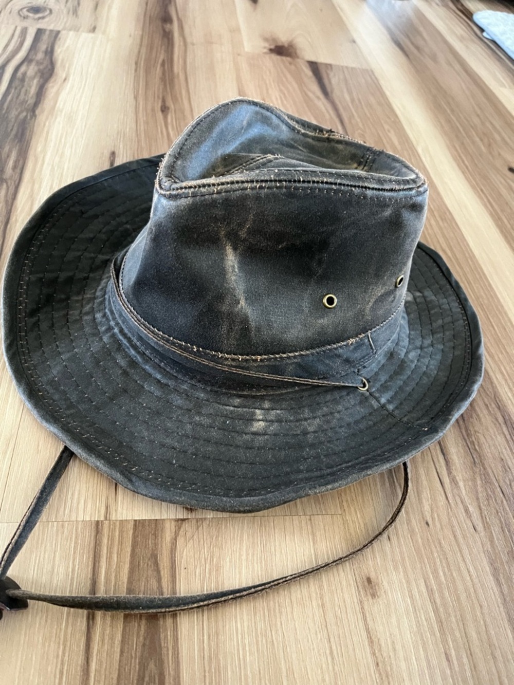 Broner Leather Look Rambler Distressed Outback Cowboy Boonie Hat Brown L